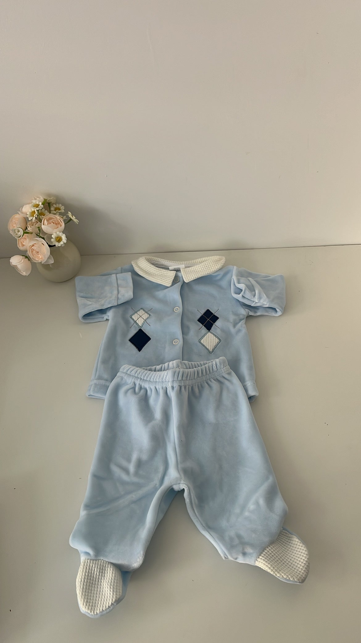 Pyjama en velours 0-1 mois